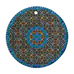 Tile Pattern Background Image Round Ornament (Two Sides) Front