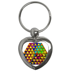Cube Diced Tile Background Image Key Chains (heart)  by Pakrebo