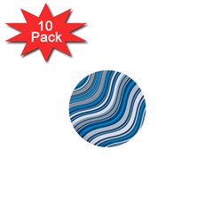 Blue Wave Surges On 1  Mini Buttons (10 Pack)  by WensdaiAmbrose