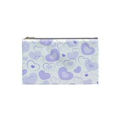 Pastel Purple Hearts Cosmetic Bag (small) by retrotoomoderndesigns