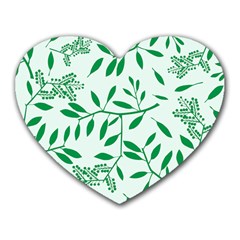 Leaves Foliage Green Wallpaper Heart Mousepads by Mariart