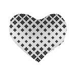 Black And White Tribal Standard 16  Premium Heart Shape Cushions