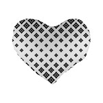 Black And White Tribal Standard 16  Premium Flano Heart Shape Cushions