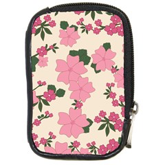 Floral Vintage Flowers Wallpaper Compact Camera Leather Case