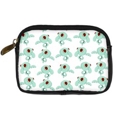 Squidward In Repose Pattern Digital Camera Leather Case by Valentinaart