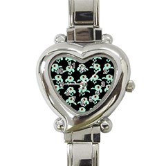 Squidward In Repose Pattern Heart Italian Charm Watch by Valentinaart