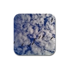 Pelicans In Flight Rubber Square Coaster (4 Pack)  by StarvingArtisan