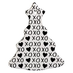 Xo Valentines Day Pattern Christmas Tree Ornament (two Sides) by Valentinaart
