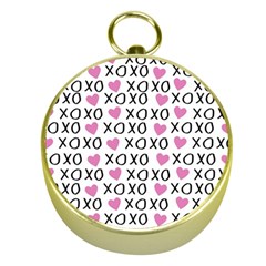 Xo Valentines Day Pattern Gold Compasses by Valentinaart