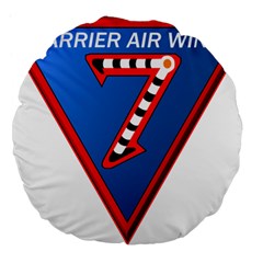 Patch Insignia Of United States Navy Aircraft Carrier Air Wing Seven Large 18  Premium Flano Round Cushions by abbeyz71