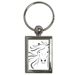 Animal Equine Face Horse Key Chains (rectangle)  by Wegoenart