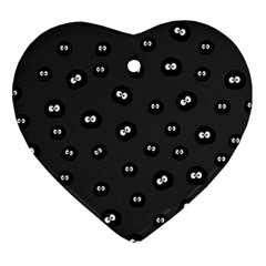 Totoro - Soot Sprites Pattern Ornament (heart) by Valentinaart