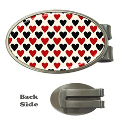 Red & Black Hearts - Eggshell Money Clips (oval)  by WensdaiAmbrose