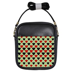 Red & Black Hearts - Olive Girls Sling Bag by WensdaiAmbrose