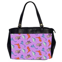Dinosaurs - Violet Oversize Office Handbag (2 Sides) by WensdaiAmbrose