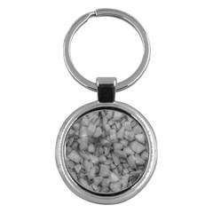 Soft Gray Stone Pattern Texture Design Key Chains (round)  by dflcprintsclothing