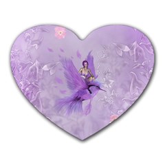 Fairy With Fantasy Bird Heart Mousepads by FantasyWorld7