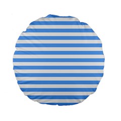 Blue Stripes Standard 15  Premium Flano Round Cushions by snowwhitegirl