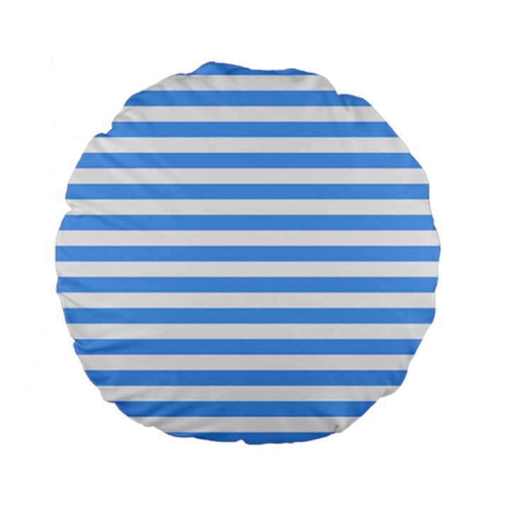 Blue Stripes Standard 15  Premium Flano Round Cushions