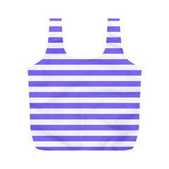 Lilac Purple Stripes Full Print Recycle Bag (m) by snowwhitegirl
