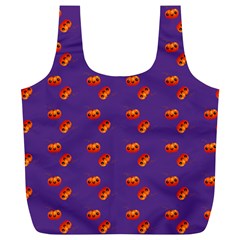Kawaii Pumpkin Purple Full Print Recycle Bag (xl) by snowwhitegirl