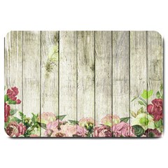 Floral Wood Wall Large Doormat  by snowwhitegirl