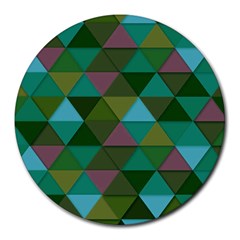 Green Geometric Round Mousepads by snowwhitegirl