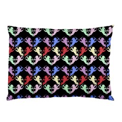 Colorful Cherubs Black Pillow Case (two Sides) by snowwhitegirl