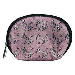Skeleton Pink Background Accessory Pouch (medium) by snowwhitegirl