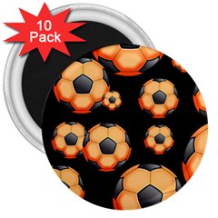 Wallpaper Ball Pattern Orange 3  Magnets (10 Pack)  by Alisyart