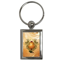 Wonderful Easter Egg With Flowers And Snail Key Chains (rectangle)  by FantasyWorld7