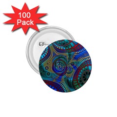 Fractal Abstract Line Wave Design 1 75  Buttons (100 Pack)  by Pakrebo