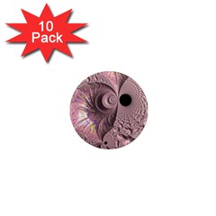 Fractal Tender Rose Cream 1  Mini Magnet (10 Pack)  by Pakrebo