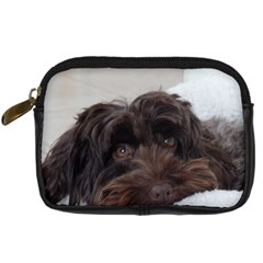 Laying In Dog Bed Digital Camera Leather Case by pauchesstore
