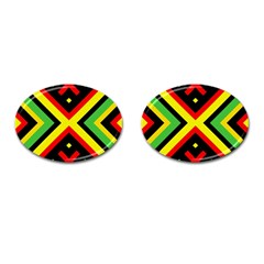 Reggae Vintage Geometric Vibrations Cufflinks (oval) by beautyskulls
