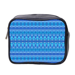 Stunning Luminous Blue Micropattern Magic Mini Toiletries Bag (two Sides)