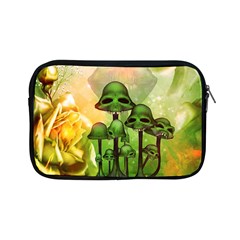 Awesome Funny Mushroom Skulls With Roses And Fire Apple Ipad Mini Zipper Cases by FantasyWorld7