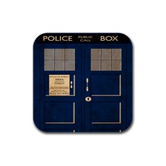 Tardis Poster Rubber Square Coaster (4 Pack)  by Sudhe