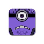 Evil Purple Rubber Square Coaster (4 pack)  Front