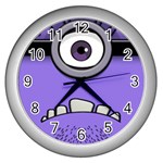 Evil Purple Wall Clock (Silver)
