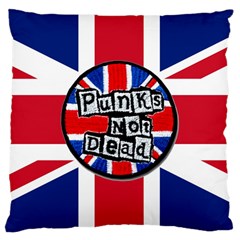 Punk Not Dead Music Rock Uk United Kingdom Flag Large Cushion Case (one Side) by Sudhe