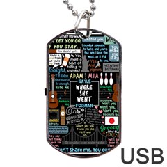 Book Quote Collage Dog Tag Usb Flash (two Sides) by Sudhe