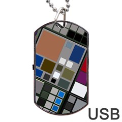 Abstract Composition Dog Tag Usb Flash (one Side)
