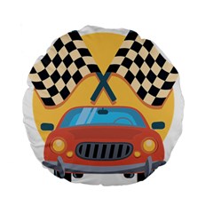 Automobile Car Checkered Drive Standard 15  Premium Round Cushions by Sudhe