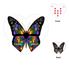 Abstract Animal Art Butterfly Playing Cards (heart) by Sudhe