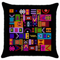 Abstract A Colorful Modern Illustration Throw Pillow Case (black) by Sudhe