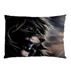 Angry Lion Digital Art Hd Pillow Case (two Sides) by Sudhe