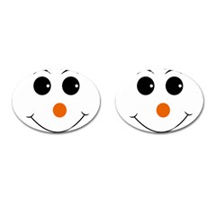 Happy Face With Orange Nose Vector File Cufflinks (oval) by Sudhe