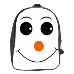 Happy Face With Orange Nose Vector File School Bag (large)