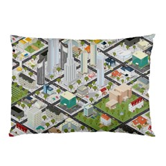 Simple Map Of The City Pillow Case (two Sides)